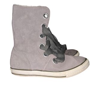 Converse Chuck Taylor Beverly Grey Suede High Top Lined Sneaker Women's sz 8.5